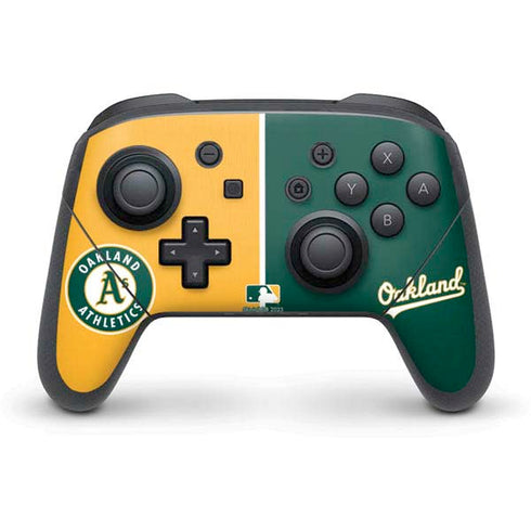 MLB Oakland Athletics Split Nintendo Switch Pro Controller Skin
