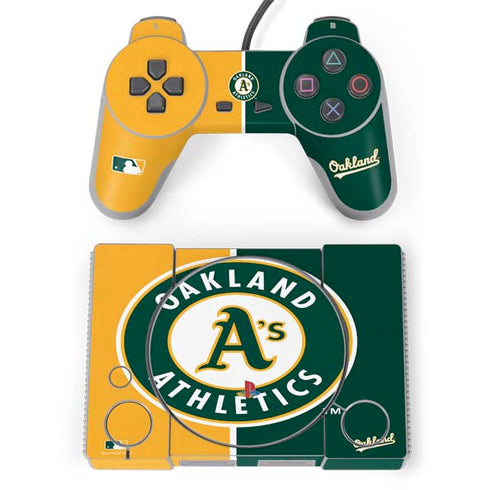 MLB Oakland Athletics Split PlayStation Classic Bundle Skin