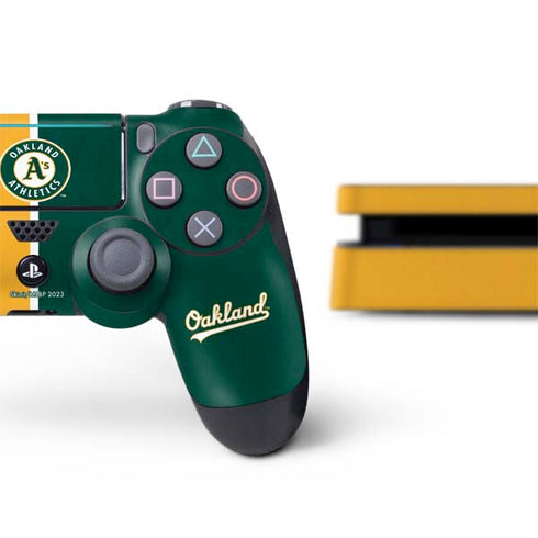 MLB Oakland Athletics Split PS4 Slim Bundle Skin