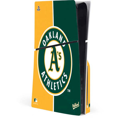 MLB Oakland Athletics Split PS5 Slim Disk Console Skin