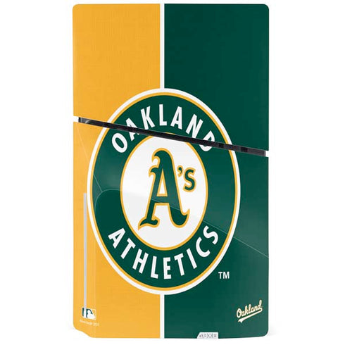 MLB Oakland Athletics Split PS5 Slim Disk Console Skin