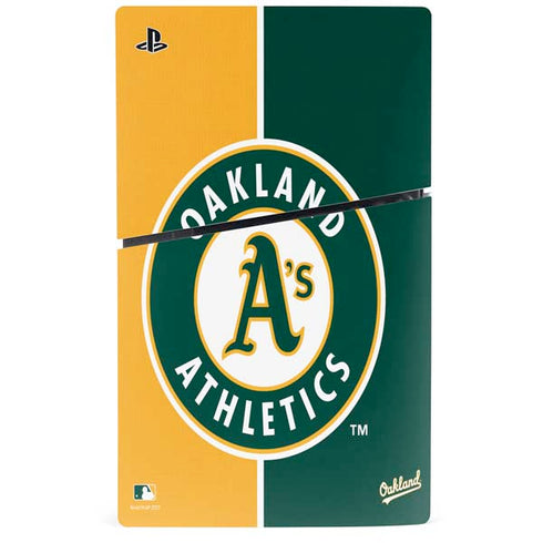 MLB Oakland Athletics Split PS5 Slim Digital Edition Bundle Skin