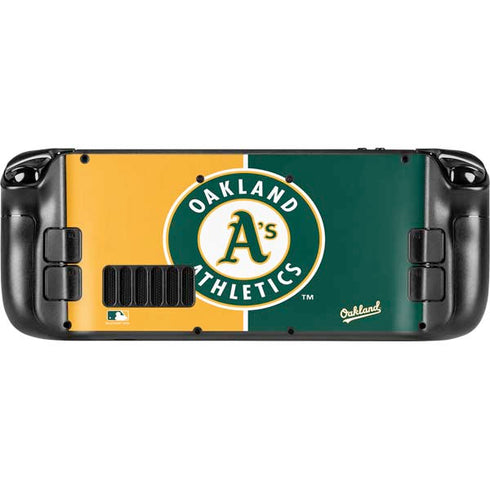 MLB Oakland Athletics Split Steam Deck Handheld Gaming Computer Skin