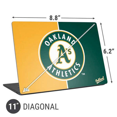 MLB Oakland Athletics Split Universal Laptop 11in (8.8 x 6.2in) Skin