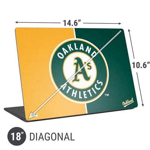 MLB Oakland Athletics Split Universal Laptop 18in (14.6 x 10.6in) Skin