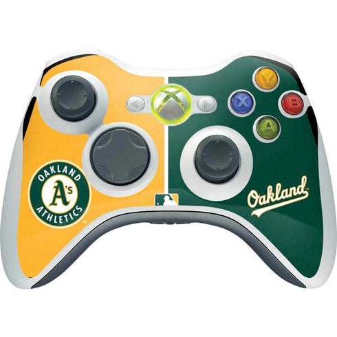 MLB Oakland Athletics Split Xbox 360 Wireless Controller Skin