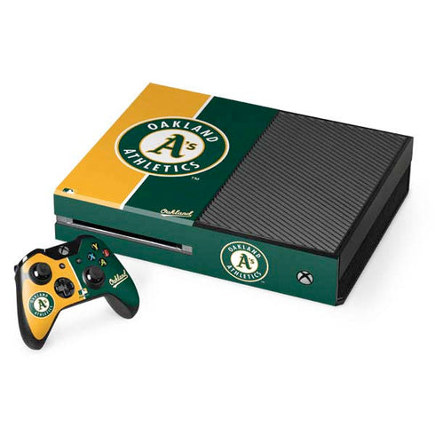 MLB Oakland Athletics Split Xbox One Console and Controller Bundle Skin