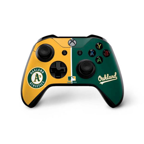 MLB Oakland Athletics Split Xbox One X Controller Skin