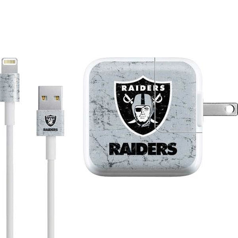 NFL Las Vegas Raiders - Alternate Distressed iPad Charger (10W USB) Skin