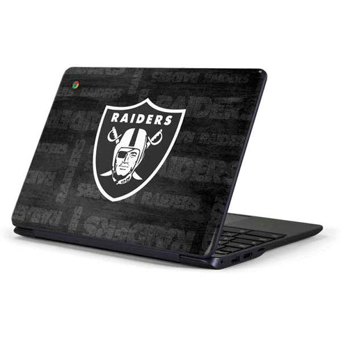 NFL Las Vegas Raiders Black & White Samsung Chromebook Skin