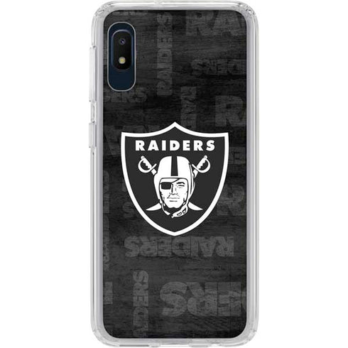 NFL Las Vegas Raiders Black & White Galaxy A10e Clear Case