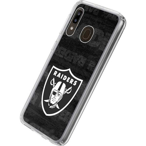 NFL Las Vegas Raiders Black & White Galaxy A20 Clear Case
