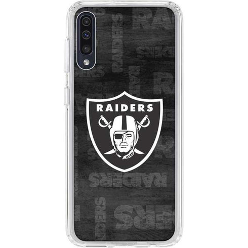 NFL Las Vegas Raiders Black & White Galaxy A50 Clear Case