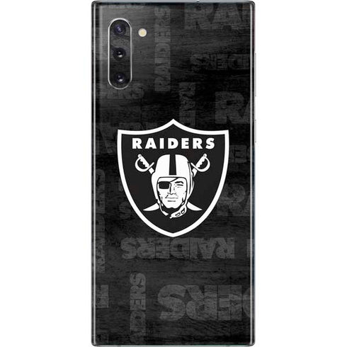 NFL Las Vegas Raiders Black & White Galaxy Note 10 Skin