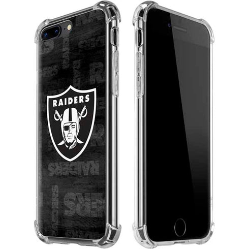 NFL Las Vegas Raiders Black & White iPhone 7/8 Plus Clear Case