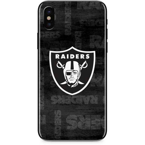 NFL Las Vegas Raiders Black & White iPhone X Skin