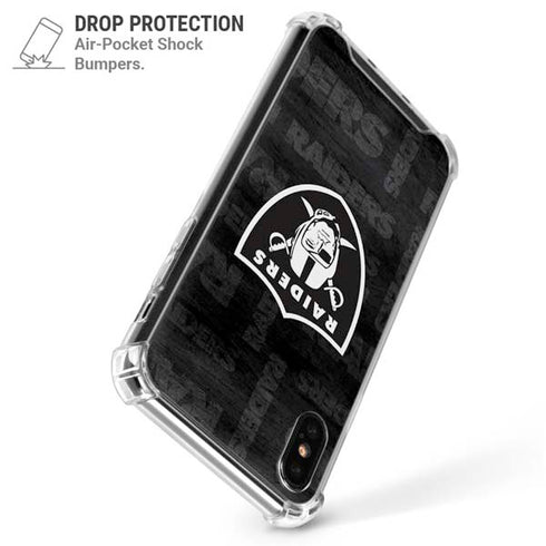 NFL Las Vegas Raiders Black & White iPhone X/XS Clear Case