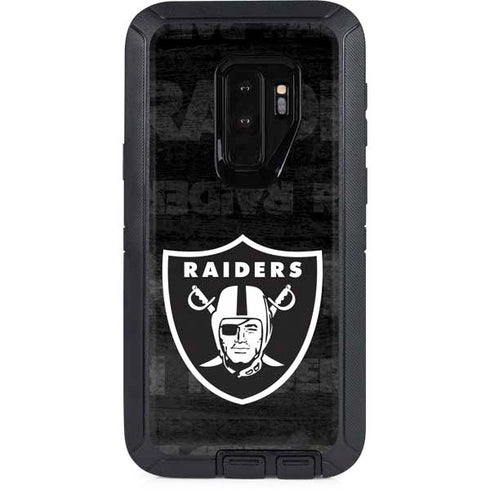 NFL Las Vegas Raiders Black & White Otterbox Defender Galaxy Skin