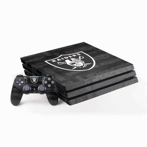 NFL Las Vegas Raiders Black & White PS4 Pro Bundle Skin