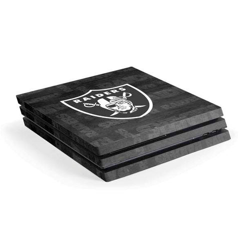 NFL Las Vegas Raiders Black & White PS4 Pro Console Skin