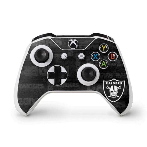 NFL Las Vegas Raiders Black & White Xbox One S Controller Skin