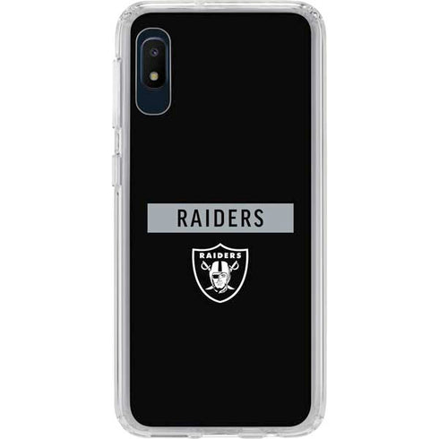 NFL Las Vegas Raiders Black Performance Series Galaxy A10e Clear Case