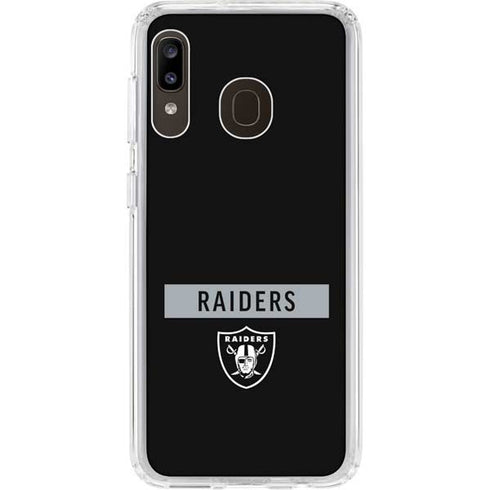 NFL Las Vegas Raiders Black Performance Series Galaxy A20 Clear Case