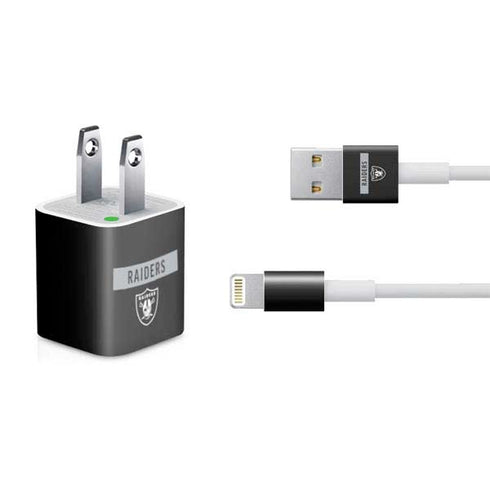 NFL Las Vegas Raiders Black Performance Series iPhone Charger (5W USB) Skin
