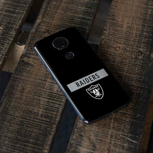 NFL Las Vegas Raiders Black Performance Series Moto E5 Plus Skin