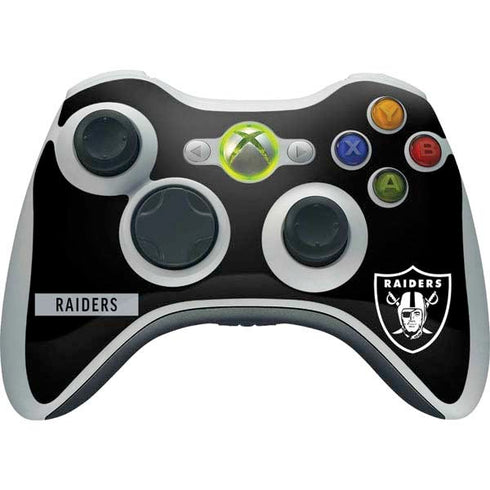 NFL Las Vegas Raiders Black Performance Series Xbox 360 Wireless Controller Skin