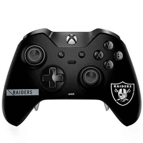 NFL Las Vegas Raiders Black Performance Series Xbox One Elite Controller Skin