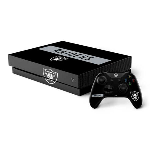 NFL Las Vegas Raiders Black Performance Series Xbox One X Bundle Skin