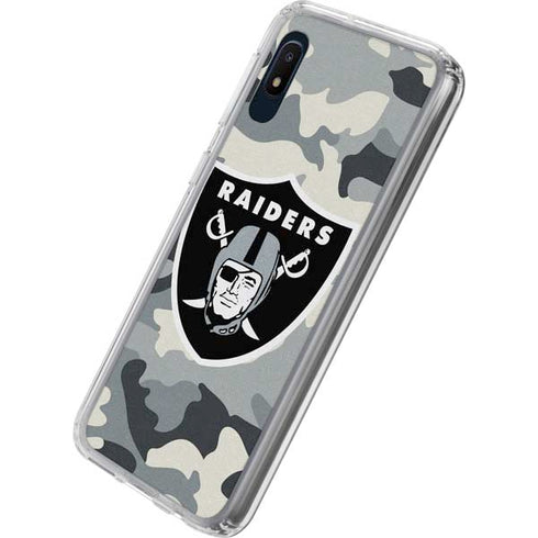 NFL Las Vegas Raiders Camo Galaxy A10e Clear Case