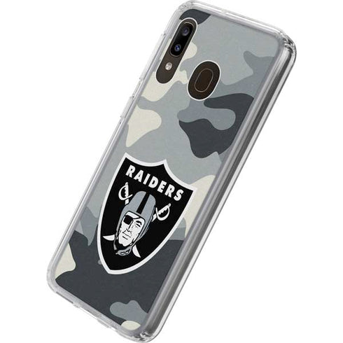 NFL Las Vegas Raiders Camo Galaxy A20 Clear Case