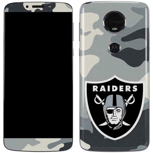 NFL Las Vegas Raiders Camo Moto E5 Plus Skin