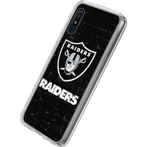 NFL Las Vegas Raiders Distressed Galaxy A10e Clear Case
