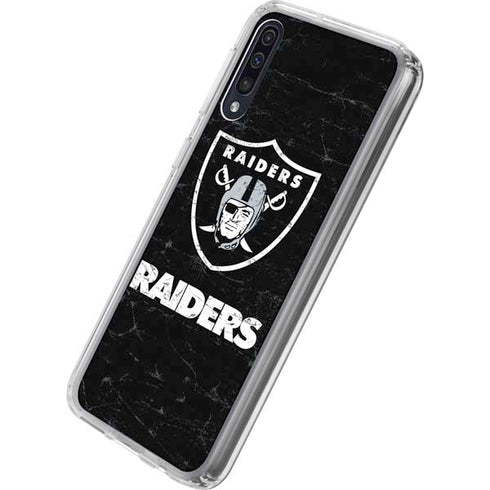 NFL Las Vegas Raiders Distressed Galaxy A50 Clear Case