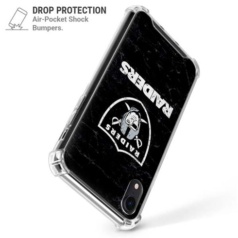 NFL Las Vegas Raiders Distressed iPhone XR Clear Case