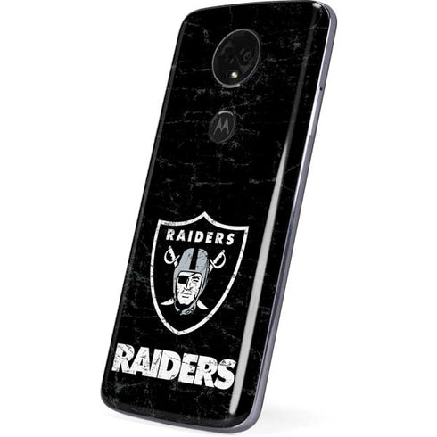 NFL Las Vegas Raiders Distressed Moto E5 Plus Skin