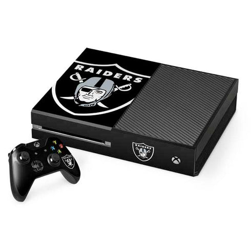 NFL Las Vegas Raiders Large Logo Xbox One Console and Controller Bundle Skin