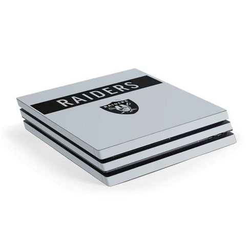 NFL Las Vegas Raiders Silver Performance Series PS4 Pro Console Skin