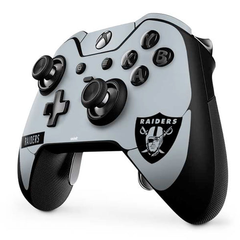 NFL Las Vegas Raiders Silver Performance Series Xbox One Elite Controller Skin