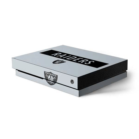 NFL Las Vegas Raiders Silver Performance Series Xbox One X Console Skin