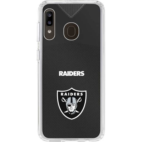 NFL Las Vegas Raiders Team Jersey Galaxy A20 Clear Case
