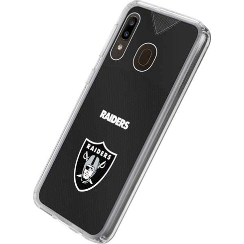 NFL Las Vegas Raiders Team Jersey Galaxy A20 Clear Case