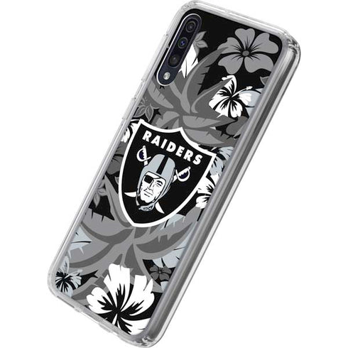 NFL Las Vegas Raiders Tropical Print Galaxy A50 Clear Case