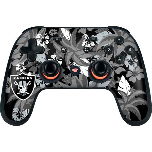NFL Las Vegas Raiders Tropical Print Google Stadia Controller Skin