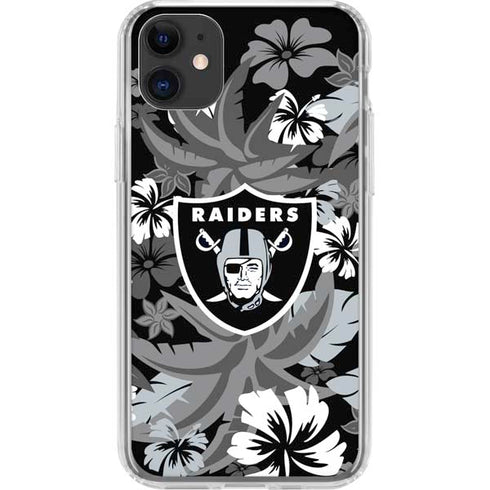 NFL Las Vegas Raiders Tropical Print iPhone 11 Clear Case