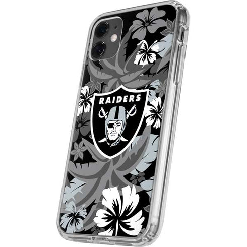 NFL Las Vegas Raiders Tropical Print iPhone 11 Clear Case