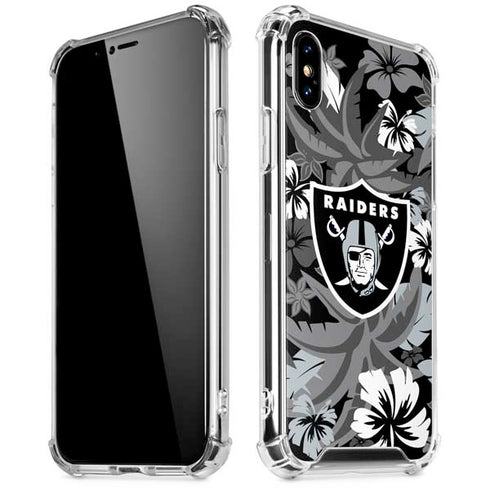 NFL Las Vegas Raiders Tropical Print iPhone X/XS Clear Case